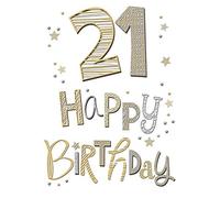 Piccadilly Greetings Modern Milestone Age Birthday Card Age 21 - 9 x 6 inches