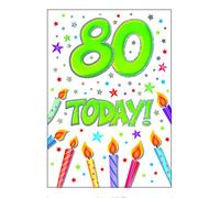 Piccadilly Greetings Modern Milestone Age Birthday Card Age 80 M - 7 x 5 inches