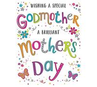 Piccadilly Greetings Modern Mother's Day Card Godmother - 8 x 6 inches - Regal Publishing,White