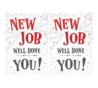 Piccadilly Greetings Modern New Job Well Done Congratulations Card - 7 x 5 inches A11854, grey|red|white|black (Pack of 2)