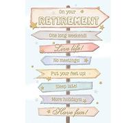 Piccadilly Greetings Modern Occasion Card Retirement - 9 x 6 inches