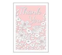 Piccadilly Greetings Modern Occasion Card Thank You - 7 x 5 inches,pink white