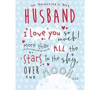 Piccadilly Greetings Modern Type Valentines Card Husband - 8 x 6 Inches
