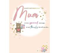 Piccadilly Greetings Mother's Day Card, A Very Special Message Mum - 8 x 6 inches