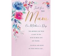 Piccadilly Greetings Mother's Day Card, Just For You Mum - 10 x 7 inches