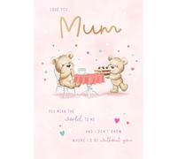 Piccadilly Greetings Mother's Day Card, Love You Mum - 9 x 6 inches