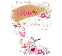 Piccadilly Greetings Mother's Day Card, To my Lovely Mum on Envelope - 8 x 6 inches