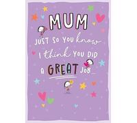 Piccadilly Greetings Mother's Day Card, You Did A Great Job Mum Humour - 9 x 6 inches