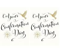 Piccadilly Greetings On Your Confirmation Day Card - 8 x 6 inches (Pack of 2)