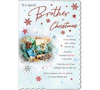 Piccadilly Greetings Photo Christmas Card Brother - 9 x 6 inches