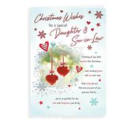 Piccadilly Greetings Photo Christmas Card Daughter & Son In Law- 9 x 6 inches