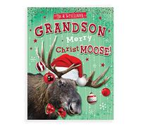 Piccadilly Greetings Photo Christmas Card Grandson - 8 x 6 inches
