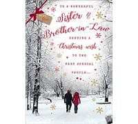 Piccadilly Greetings Photo Christmas Card Sister & Brother in Law - 10 x 7 inches