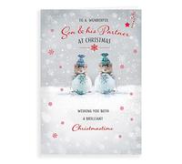 Piccadilly Greetings Photo Christmas Card Son & Partner - 9 x 6 inches