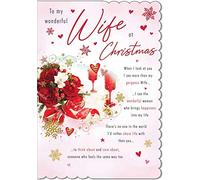 Piccadilly Greetings Photo Christmas Card Wife - 9 x 6 inches