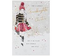 Piccadilly Greetings Piccadilly A41311 Modern Christmas Card Granddaughter Greetings,White, - 9 x 6 inches