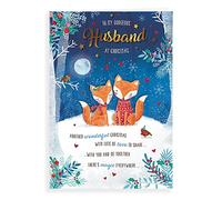 Piccadilly Greetings Piccadilly Greetings Character Christmas Card Husband - 9 x 6 inches