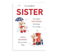 Piccadilly Greetings Piccadilly Greetings Cute Christmas Card Sister - 9 x 6 inches
