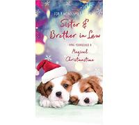 Piccadilly Greetings Piccadilly Greetings Cute (Photo) Christmas Card Sister & Brother in Law,purple|red|pink|beige,9 x 5 inches