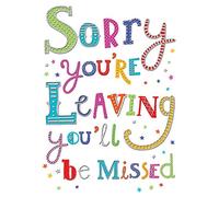 Piccadilly Greetings Piccadilly Greetings Modern Occasion Card Leaving - ,blue|red|yellow|silver|grey,- 7 x 5 inches