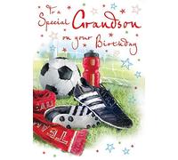 Piccadilly Greetings Regal Publishing Birthday Card Grandson - 9 x 6 inches,green|beige|yellow|red