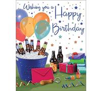 Piccadilly Greetings Regal Publishing Birthday Card Male - 8 x 6 inches, grey|blue