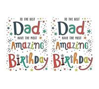 Piccadilly Greetings Regal Publishing C80656 Modern Birthday Card Dad,white|black|red|grey|green,8 x 6 inches (Pack of 2)