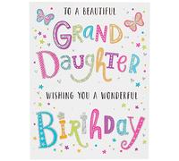 Piccadilly Greetings Regal Publishing C80661 Modern Birthday Card Granddaughter - 8 x 6 inches, grey|pink|red|blue|oak