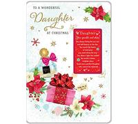 Piccadilly Greetings Regal Publishing C85263 Sentiment Christmas Card Daughter,brown|red|beige|white|peach- 9 x 6 inches
