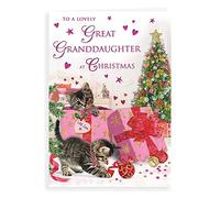 Piccadilly Greetings Regal Publishing C85418 Traditional Christmas Card Great Granddaughter ,pink|red|brown|white,9 x 6 inches
