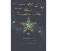 Piccadilly Greetings Regal Publishing Classic Father's Day Card Dad from Son and Daughter in Law - 9 x 6 inches (C88260), Black