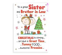 Piccadilly Greetings Regal Publishing Humour Christmas Card Sister & Brother in Law - 9 x 6 inches