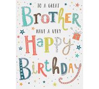 Piccadilly Greetings Regal Publishing Modern Birthday Card Brother - 8 x 6 inches