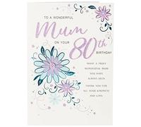 Piccadilly Greetings Regal Publishing Modern Milestone Age Birthday Card 80th Mum,Yellow,9 x 6 inches