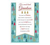 Piccadilly Greetings Regal Publishing Sentiment Christmas Card Grandson - 9 x 6 inches, C85535