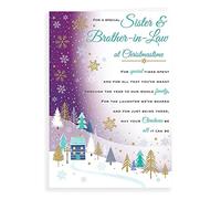 Piccadilly Greetings Regal Publishing Sentiment Christmas Card Sister & Brother in Law - 9 x 6 inches, C85574