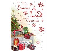 Piccadilly Greetings Regal Publishing Traditional Christmas Card Dad - 9 x 6 inches,brown|beige