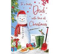 Piccadilly Greetings Regal Publishing Traditional Christmas Card Dad,beige|blue|brown, - 9 x 6 inches