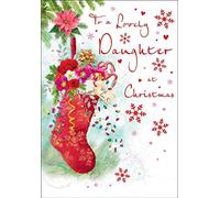 Piccadilly Greetings Regal Publishing Traditional Christmas Card Daughter - 9 x 6 inches C85290