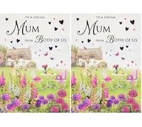 Piccadilly Greetings Regal Publishing Traditional Mother's Day Card Mum From Both Of Us - 9 x 6 inches,brown|green|white (Pack of 2)