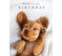 Piccadilly Greetings Relax It's Your Birthday Card Sleepy pup - 8 x 6 inches