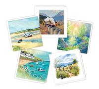 Piccadilly Greetings Scenic Landscape Art Blank Cards Multipack | Pack of 5 assorted Birthday Cards | 16 x 16 cm | Includes White Envelopes | Made in UK