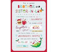 Piccadilly Greetings Sentiment Christmas Card Brother & Sister in Law - 9 x 6 inches, Green