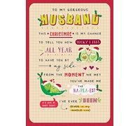 Piccadilly Greetings Sentiment Christmas Card Husband - 9 x 6 inches