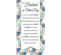 Piccadilly Greetings Sentiment Father's Day Card Husband - 9 x 6 inches - Regal Publishing, (C88408)