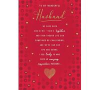 Piccadilly Greetings Sentimental Valentines Day Card, Wonderful Husband - 9 x 6 inches