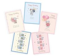 Piccadilly Greetings Teddy Bear Birthday Cards Multipack | Pack of 5 assorted Birthday Cards | 19 x 14.5 cm | Includes White Envelopes | Made in UK