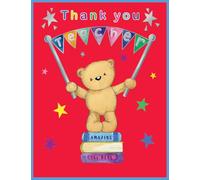 Piccadilly Greetings Thank You Teacher Card Teddy Bear - 8 x 6 inches