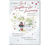 Piccadilly Greetings Traditional Annivesary Card Son & Daughter in Law,Light Blue,9 x 6 inches