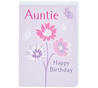 Piccadilly Greetings Traditional Birthday Card Auntie - 7 x 5 inches, purple|pink|white|peach